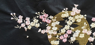 夜桜　刺繍