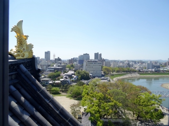 岡山城　天守閣の眺め