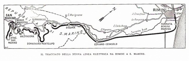 サンマリノ登山鉄道地図