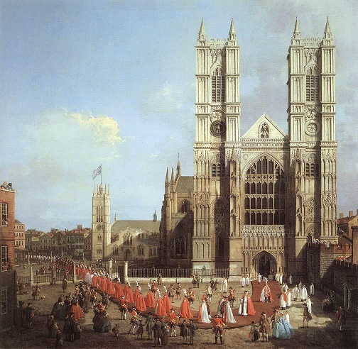 世界遺産のウエストミンスター寺院の絵画 (Canaletto 1749 )