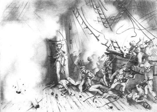 フランスの通報艦キャンシャン号の被害